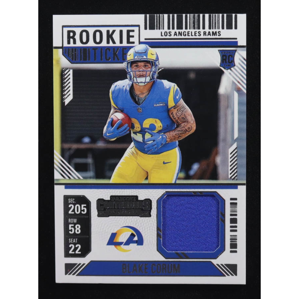 Blake Corum 2024 Panini Contenders Rookie Ticket Swatches #4 RC at PristineAuction.com