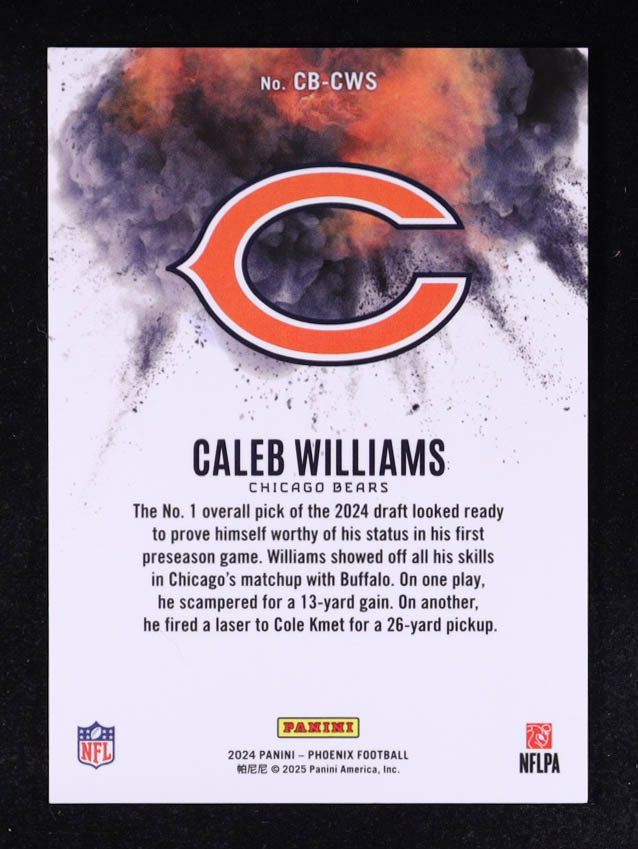 Caleb Williams 2024 Panini Phoenix Color Blast #1 RC at PristineAuction.com Caleb Williams 2024 Panini Phoenix Color Blast #1 RC at PristineAuction.com