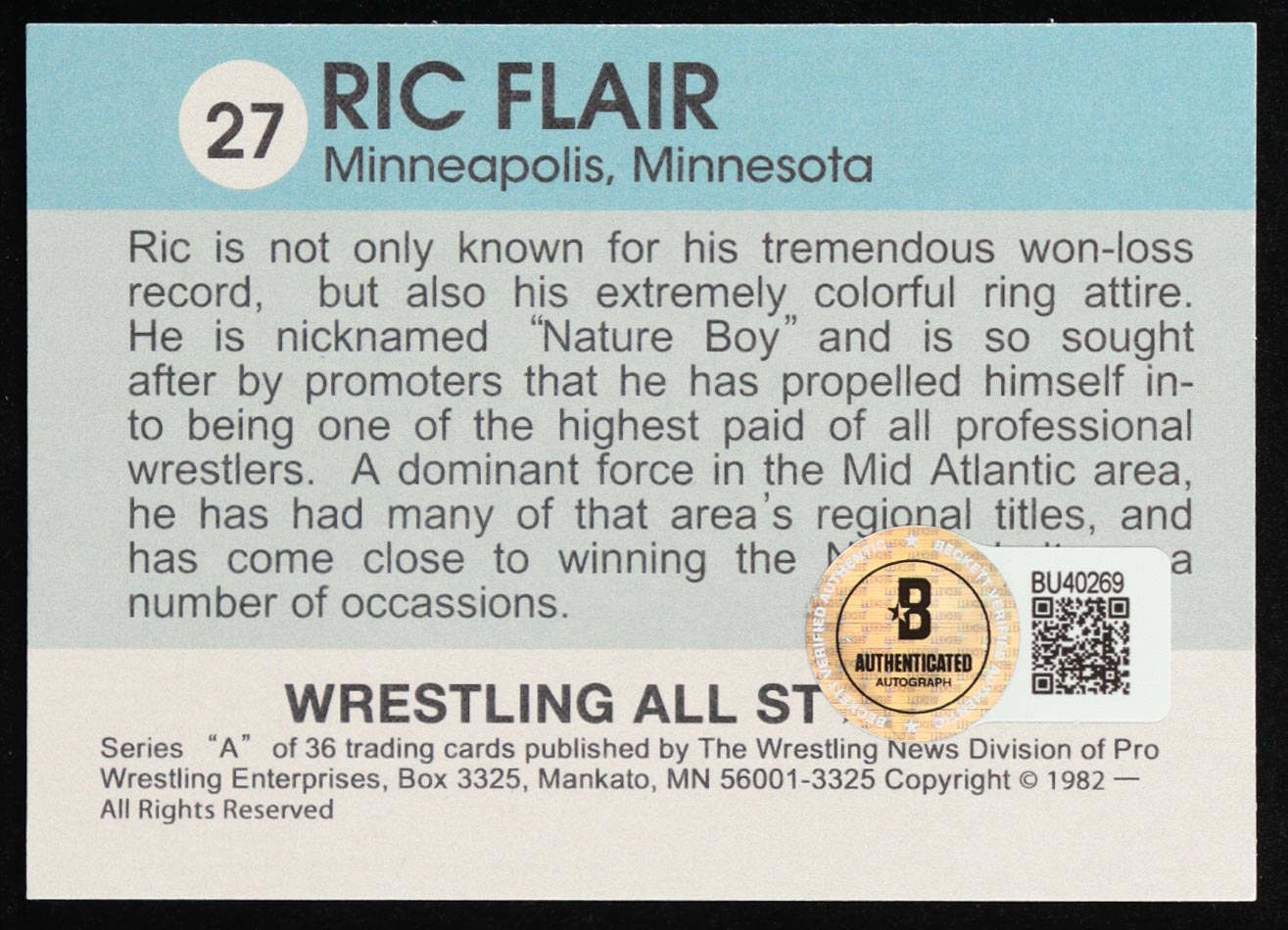 Ric Flair Signed Trading Card (Beckett) at PristineAuction.com Ric Flair Signed Trading Card (Beckett) at PristineAuction.com