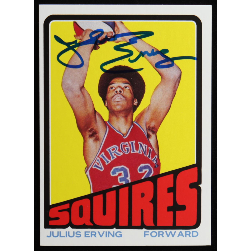 Julius Erving Signed 1972-73 Topps #195 RC Reprint (Beckett) at PristineAuction.com
