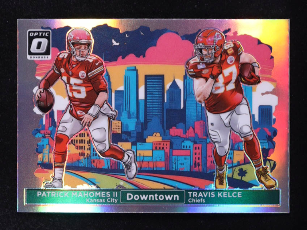 Patrick Mahomes II / Travis Kelce 2024 Donruss Optic Downtown Duos #3