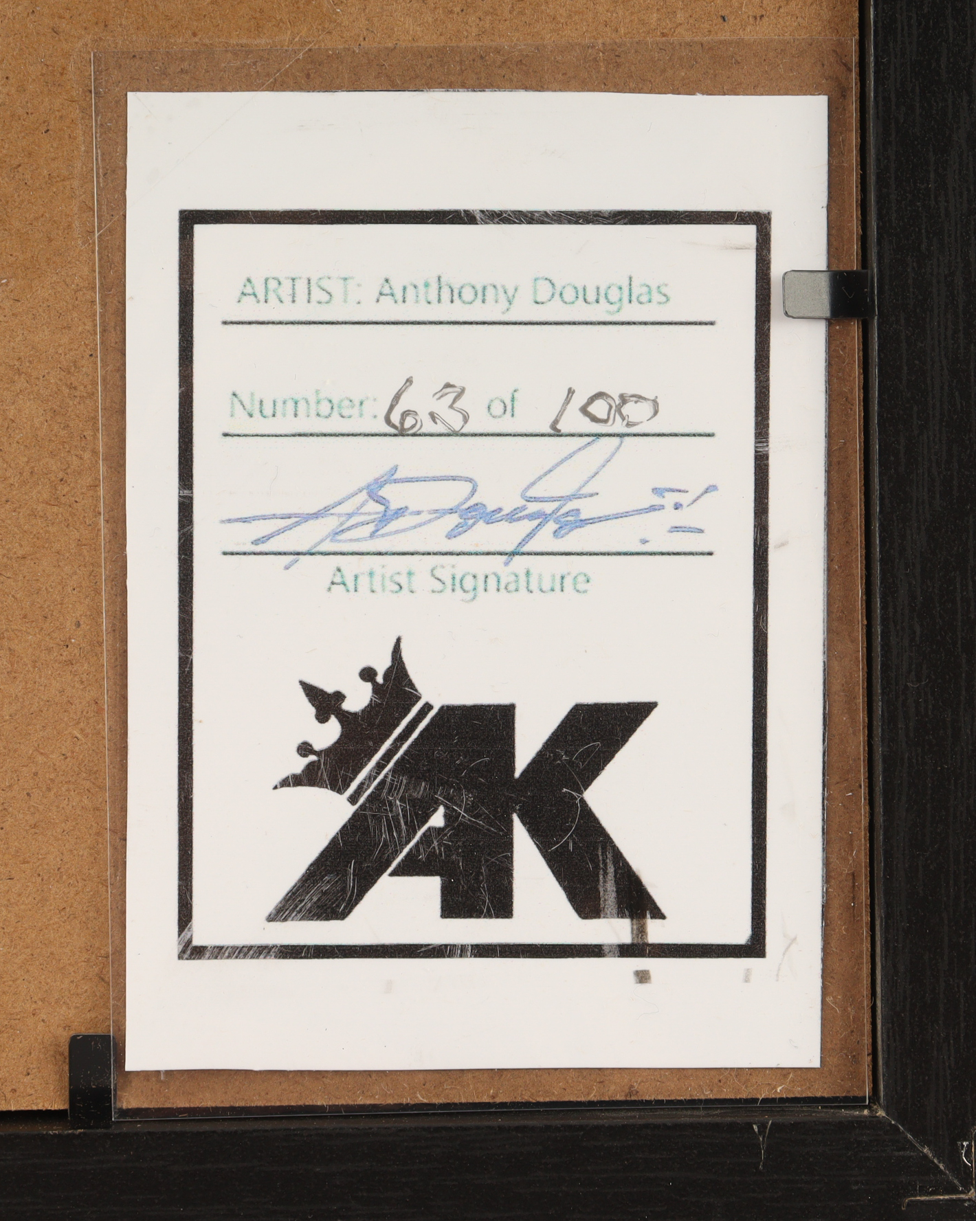 "Spider-Man" LE Custom Framed Lithograph Print Display Signed by Anthony Douglas (Douglas) at PristineAuction.com "Spider-Man" LE Custom Framed Lithograph Print Display Signed by Anthony Douglas (Douglas) at PristineAuction.com
