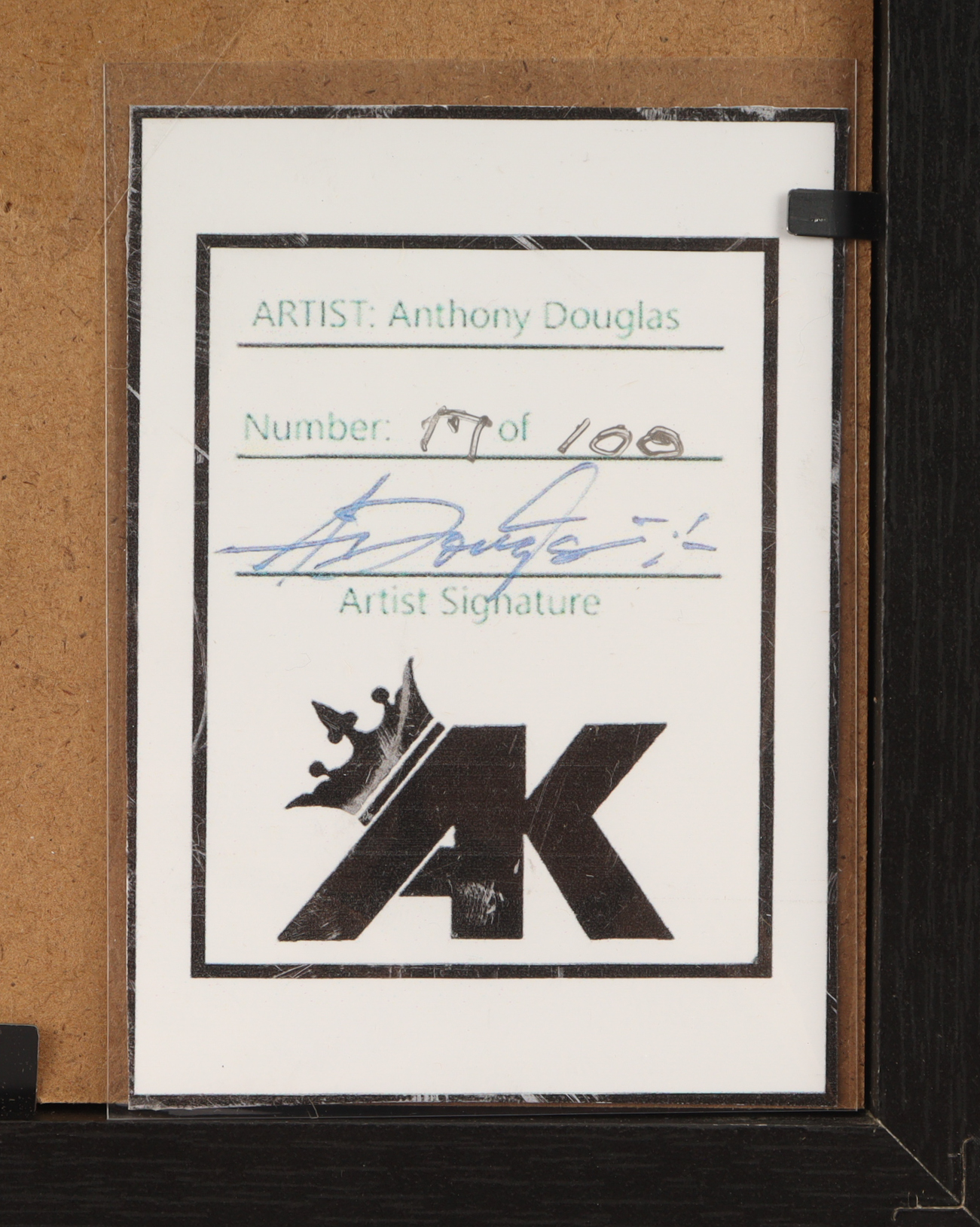 "LeBron James & Luka Doncic" LE Lakers Custom Framed Lithograph Print Display Signed by Anthony Douglas (Douglas) at PristineAuction.com "LeBron James & Luka Doncic" LE Lakers Custom Framed Lithograph Print Display Signed by Anthony Douglas (Douglas) at PristineAuction.com