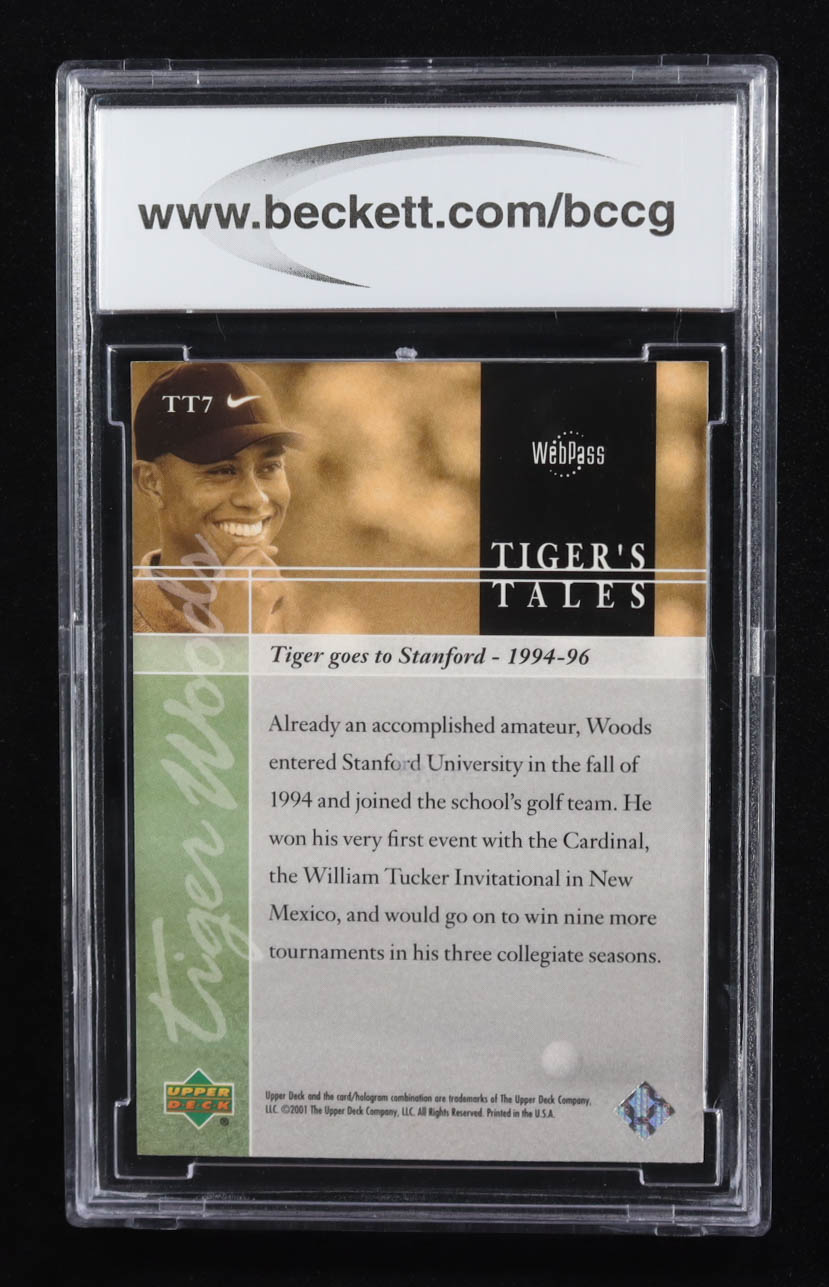 Tiger Woods 2001 Upper Deck Tiger's Tales #TT7 RC (BCCG 10) at PristineAuction.com Tiger Woods 2001 Upper Deck Tiger's Tales #TT7 RC (BCCG 10) at PristineAuction.com