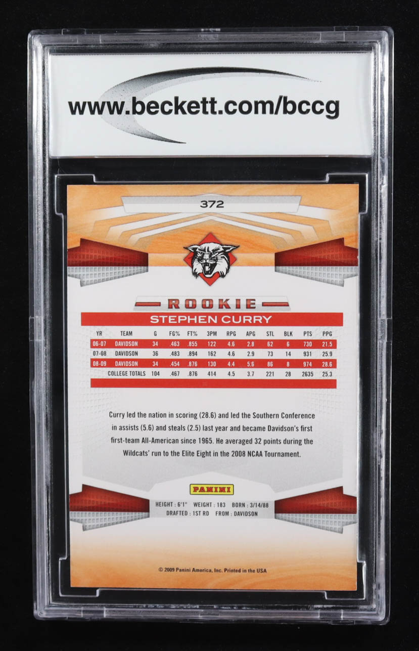 Stephen Curry 2009-10 Panini #372 RC (BCCG 10) at PristineAuction.com Stephen Curry 2009-10 Panini #372 RC (BCCG 10) at PristineAuction.com