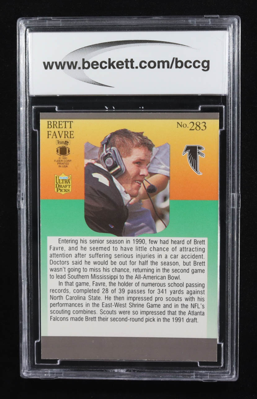 Brett Favre 1991 Ultra Draft Picks #283 RC (BCCG 10) at PristineAuction.com Brett Favre 1991 Ultra Draft Picks #283 RC (BCCG 10) at PristineAuction.com