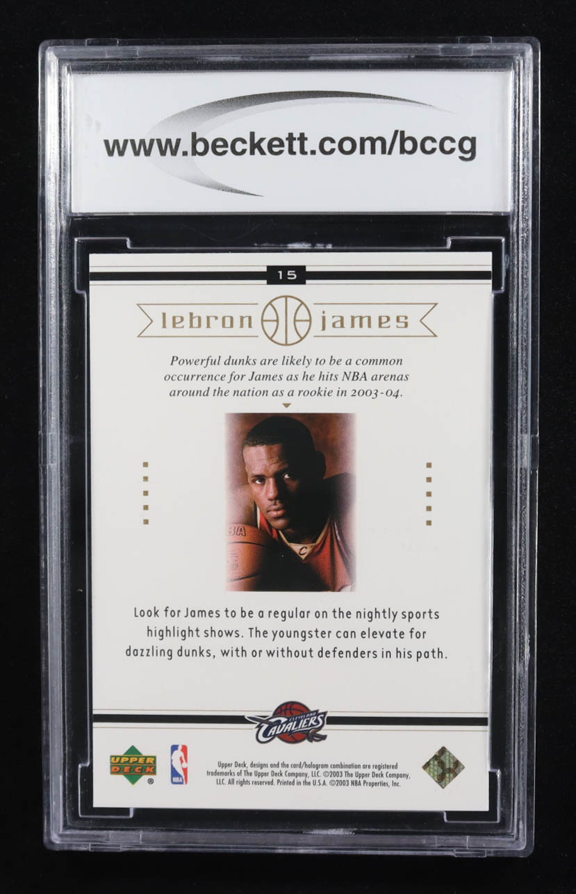 Lebron James 2003 Upper Deck Box Set #15 RC (BCCG 10) at PristineAuction.com Lebron James 2003 Upper Deck Box Set #15 RC (BCCG 10) at PristineAuction.com