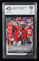 C.J. Stroud 2022 Leaf Rookie Flag Exclusive Edition #FL02 RC (BCCG 10) at PristineAuction.com