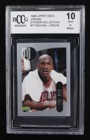 Michael Jordan 1998 Upper Deck Sticker Collection The Man #77 (BCCG 10) at PristineAuction.com