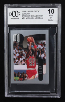 Michael Jordan 1998 Upper Deck Sticker Collection The Man #21 (BCCG 10) at PristineAuction.com
