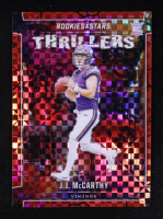 JJ McCarthy 2024 Rookies and Stars Thrillers Red Plaid #26 RC at PristineAuction.com