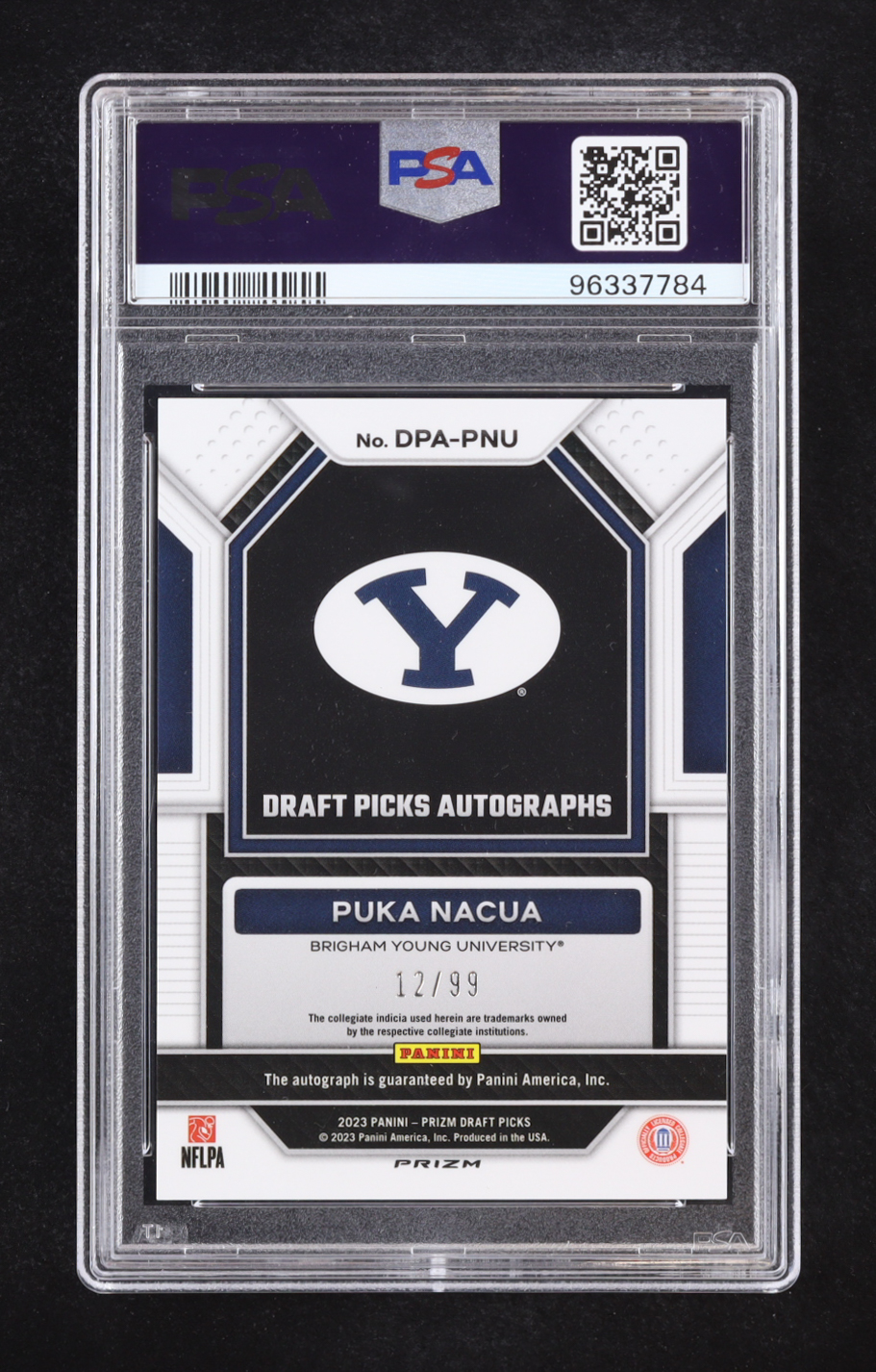 Puka Nacua 2023 Panini Prizm Draft Picks Draft Picks Autographs Purple Ice #11 RC #12/99 (PSA 10) at PristineAuction.com Puka Nacua 2023 Panini Prizm Draft Picks Draft Picks Autographs Purple Ice #11 RC #12/99 (PSA 10) at PristineAuction.com