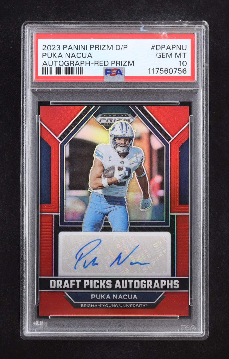 Puka Nacua 2023 Panini Prizm Draft Picks Draft Picks Autographs Red #11 RC #027/199 (PSA 10) at PristineAuction.com Puka Nacua 2023 Panini Prizm Draft Picks Draft Picks Autographs Red #11 RC #027/199 (PSA 10) at PristineAuction.com