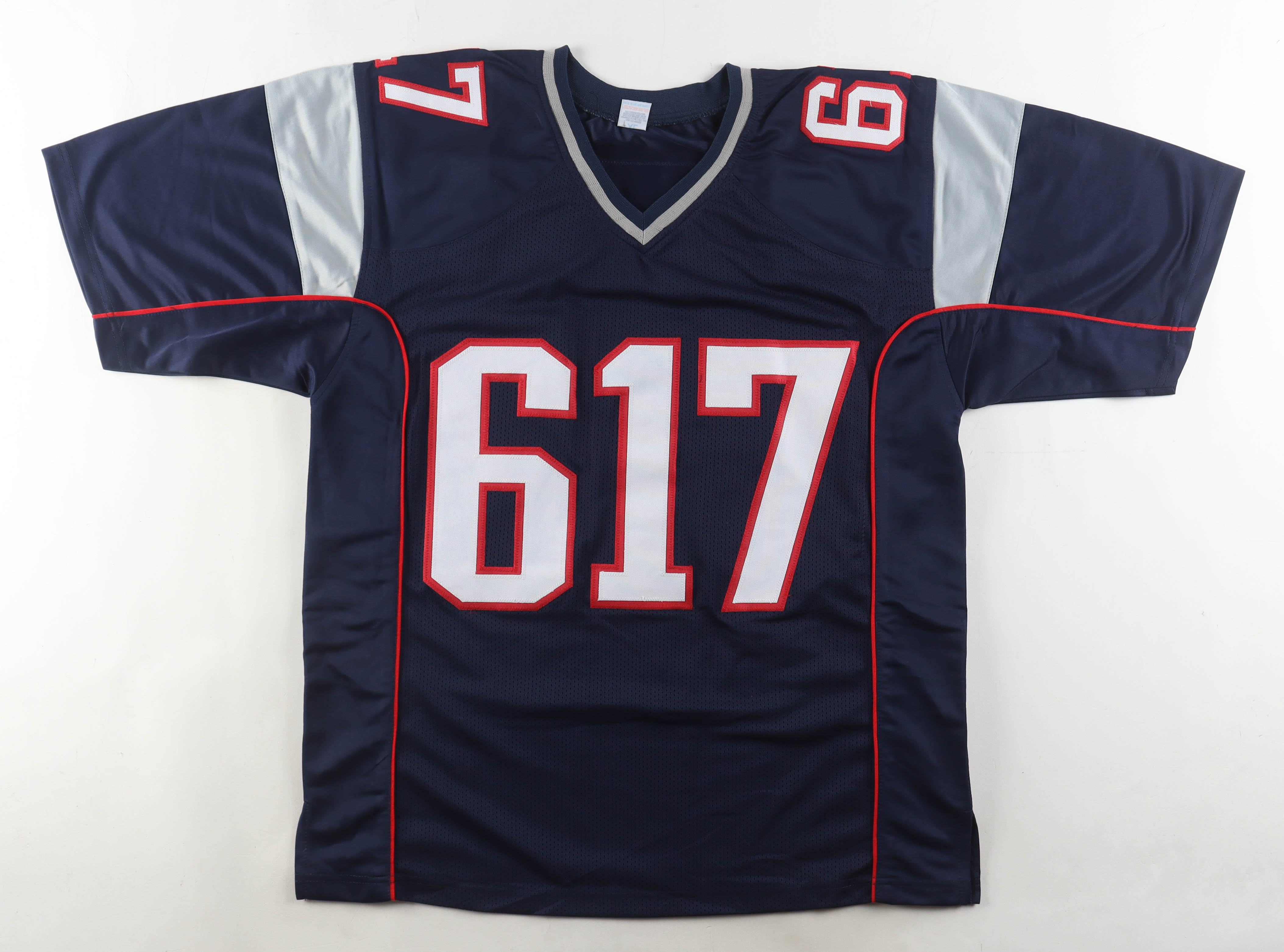 Joe Andruzzi Signed Jersey Inscribed "Boston Strong" & "3x SB Champs" (Beckett) at PristineAuction.com Joe Andruzzi Signed Jersey Inscribed "Boston Strong" & "3x SB Champs" (Beckett) at PristineAuction.com