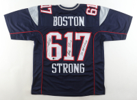 Joe Andruzzi Signed Jersey Inscribed "Boston Strong" & "3x SB Champs" (Beckett) at PristineAuction.com