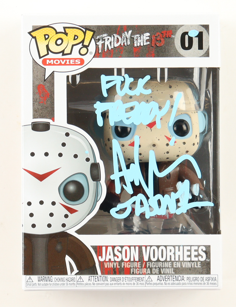 Ari Lehman Signed "Friday the 13th" #01 Jason Voorhees Funko Pop! Vinyl Figure Inscribed "F*** Freddy!" & "Jason 1" (Beckett) at PristineAuction.com Ari Lehman Signed "Friday the 13th" #01 Jason Voorhees Funko Pop! Vinyl Figure Inscribed "F*** Freddy!" & "Jason 1" (Beckett) at PristineAuction.com