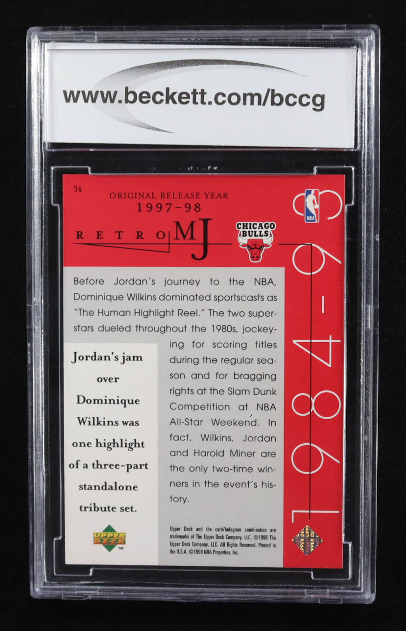 Michael Jordan 1998 Upper Deck Collection Career Jordan Tribute #34 (BCCG 10) at PristineAuction.com Michael Jordan 1998 Upper Deck Collection Career Jordan Tribute #34 (BCCG 10) at PristineAuction.com
