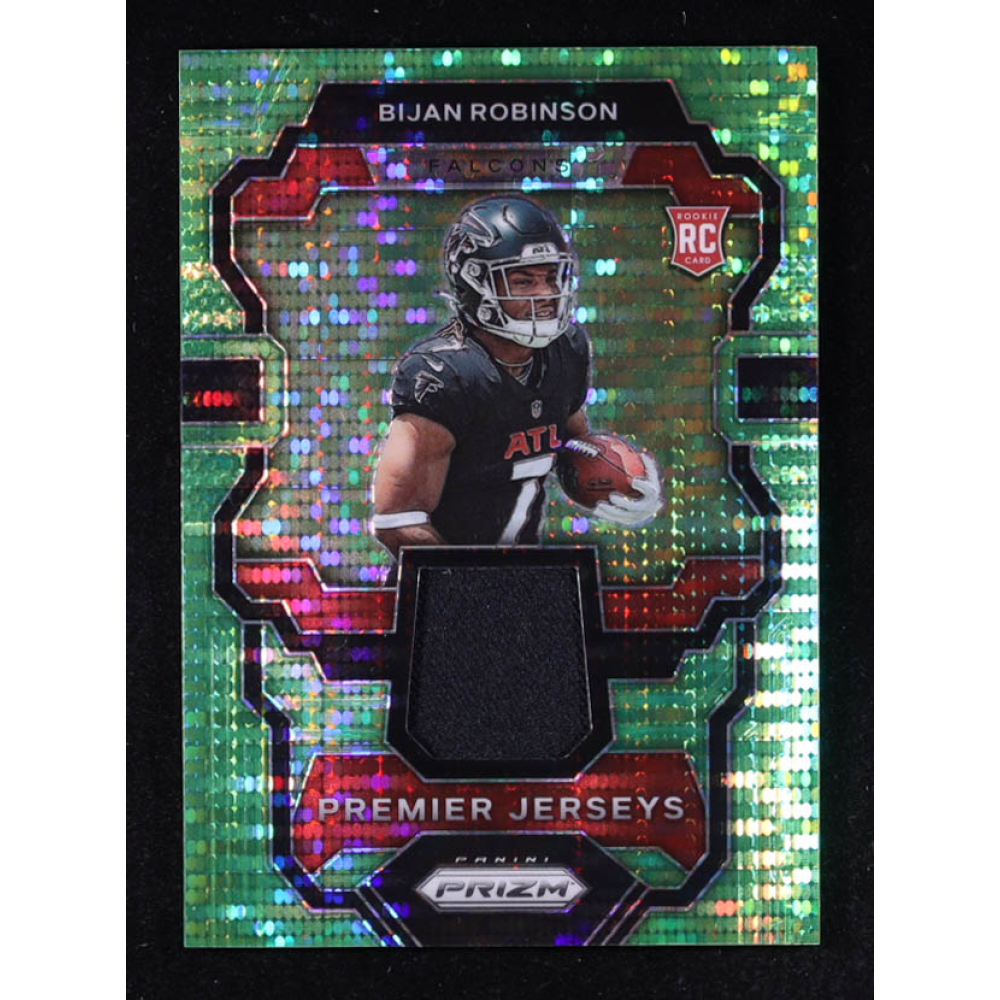 Bijan Robinson 2023 Panini Prizm Premier Jerseys Neon Green Pulsar #6 RC at PristineAuction.com