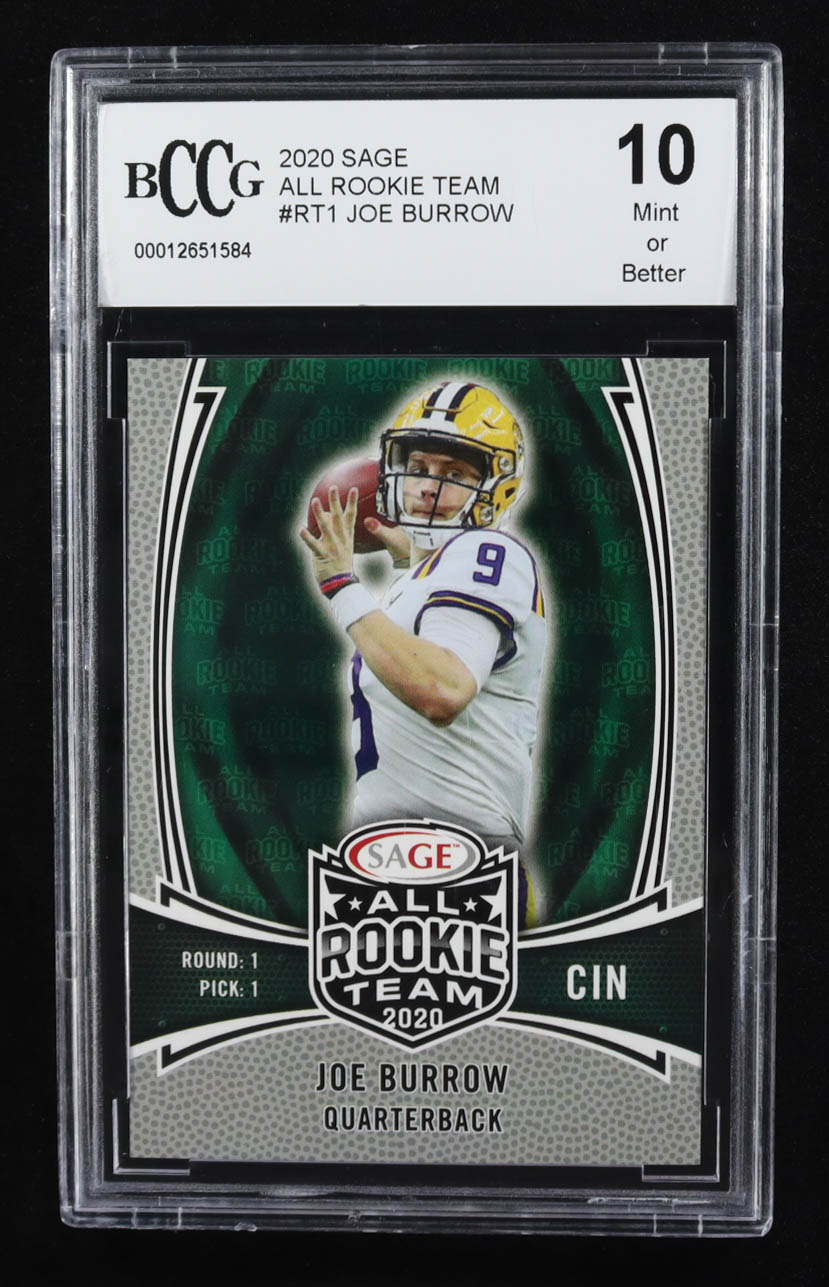Joe Burrow 2020 Sage All Rookie Team #RT1 RC (BCCG 10) at PristineAuction.com Joe Burrow 2020 Sage All Rookie Team #RT1 RC (BCCG 10) at PristineAuction.com