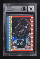 Mark Aguirre Signed 1987-88 Fleer Stickers #9 (BGS | Auto 10) at PristineAuction.com