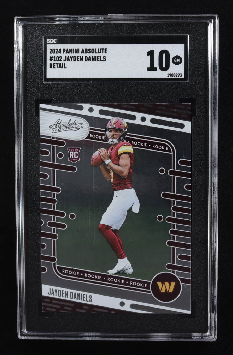 Jayden Daniels 2024 Panini Absolute #102 Retail RC (SGC 10) at PristineAuction.com Jayden Daniels 2024 Panini Absolute #102 Retail RC (SGC 10) at PristineAuction.com