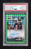 Bryce Young 2024 Topps Chrome Autographs Variations Green Geometric Refractors #BABYO #92/99 (PSA 10 | Autograph Graded Authentic) at PristineAuction.com