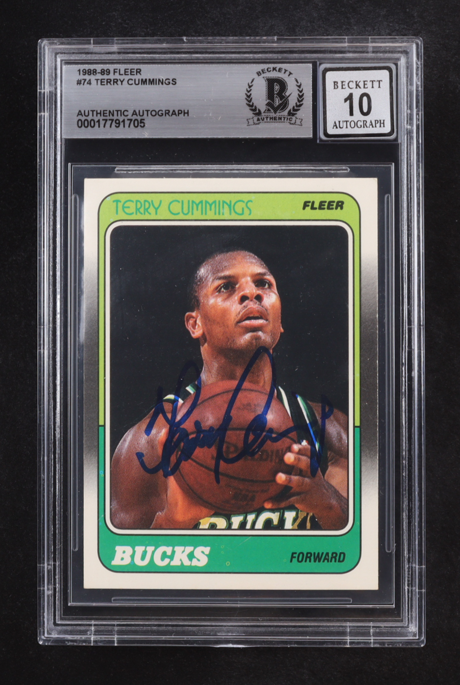 Terry Cummings Signed 1988-89 Fleer #74 (BGS | Auto 10) at PristineAuction.com Terry Cummings Signed 1988-89 Fleer #74 (BGS | Auto 10) at PristineAuction.com