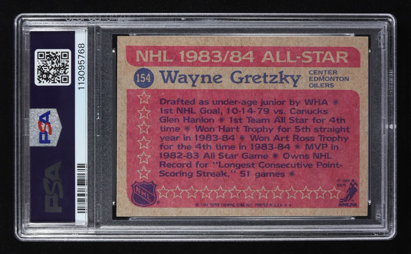 Wayne Gretzky 1984 Topps #154 (PSA 7) at PristineAuction.com Wayne Gretzky 1984 Topps #154 (PSA 7) at PristineAuction.com