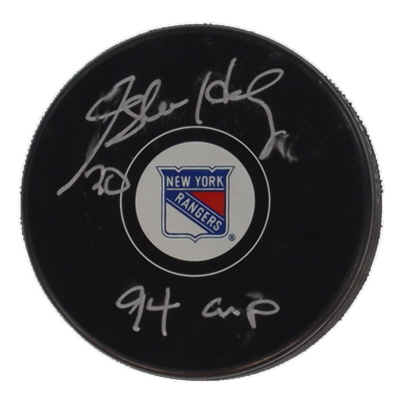 Glenn Healy Signed Rangers Logo Hockey Puck Inscribed "94 Cup" (Beckett) at PristineAuction.com Glenn Healy Signed Rangers Logo Hockey Puck Inscribed "94 Cup" (Beckett) at PristineAuction.com