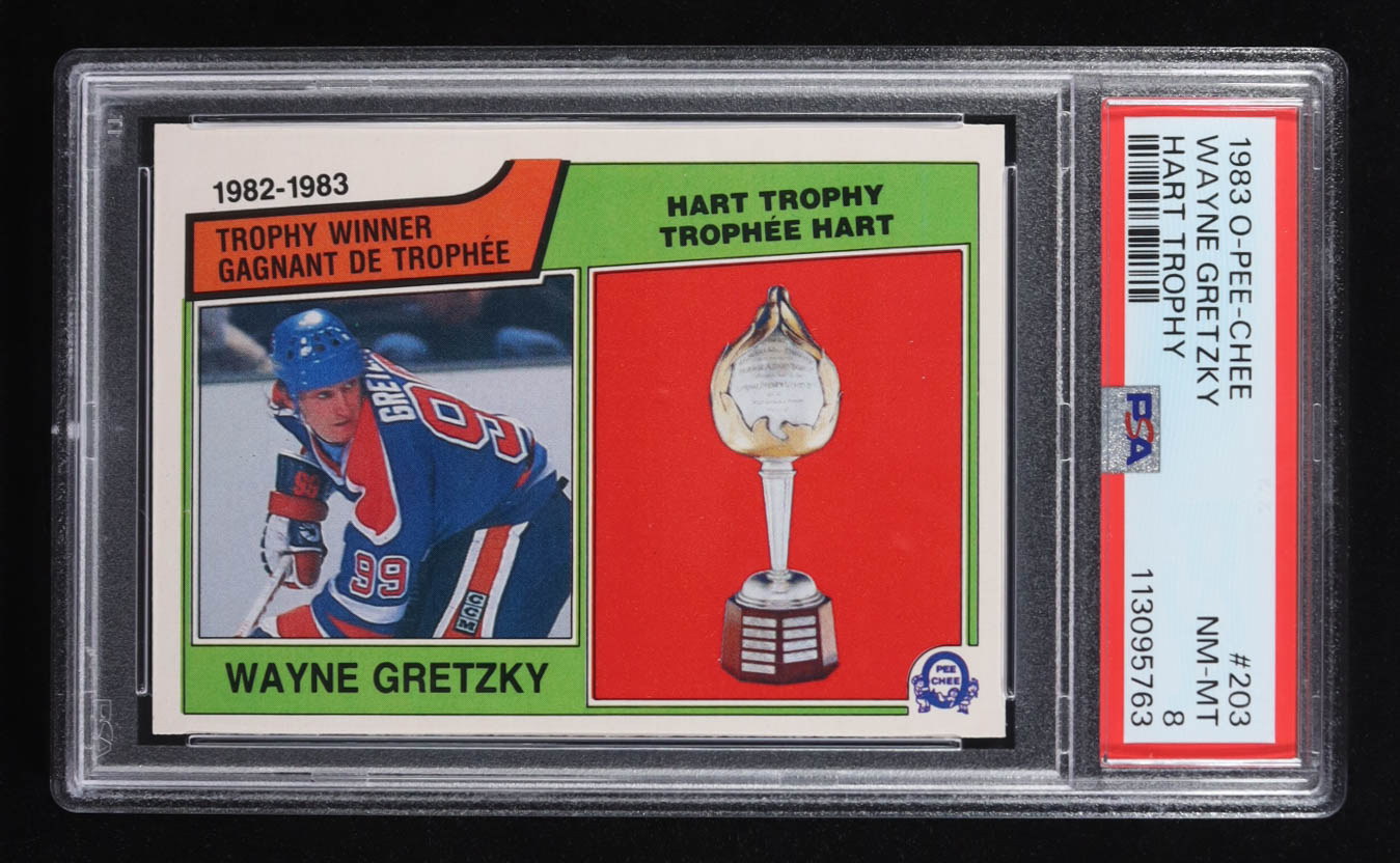 Wayne Gretzky 1983 O-PEE-CHEE Hart Trophy #203 (PSA 8) at PristineAuction.com Wayne Gretzky 1983 O-PEE-CHEE Hart Trophy #203 (PSA 8) at PristineAuction.com