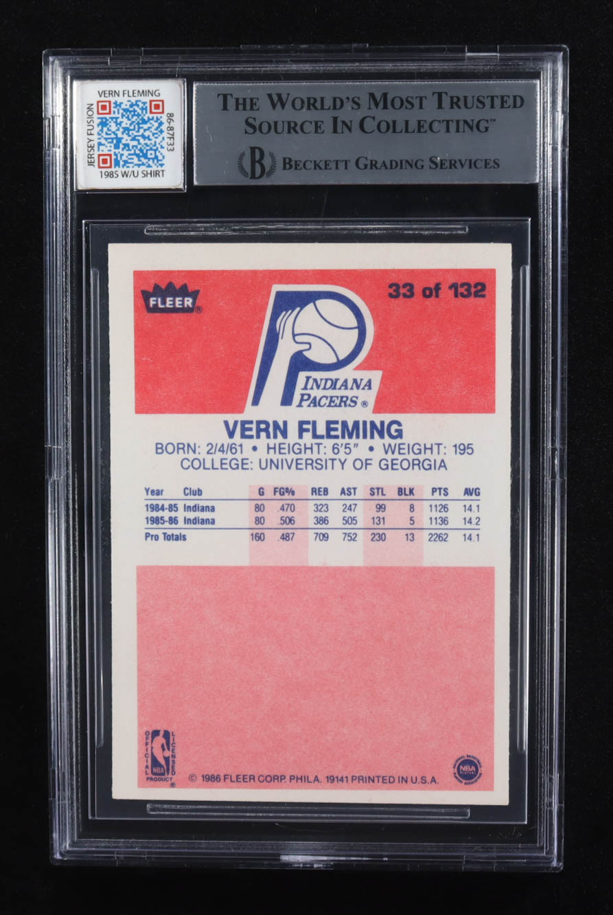 Vern Fleming Signed 1986-87 Fleer Auto #33 RC (Beckett | Autograph Grade BGS 10) at PristineAuction.com Vern Fleming Signed 1986-87 Fleer Auto #33 RC (Beckett | Autograph Grade BGS 10) at PristineAuction.com
