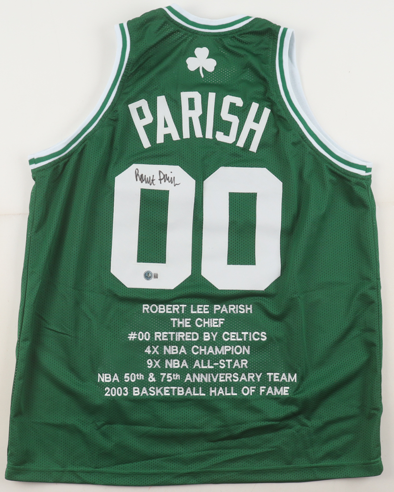 Robert Parish Signed Career Highlight Stat Jersey (Beckett) at PristineAuction.com Robert Parish Signed Career Highlight Stat Jersey (Beckett) at PristineAuction.com