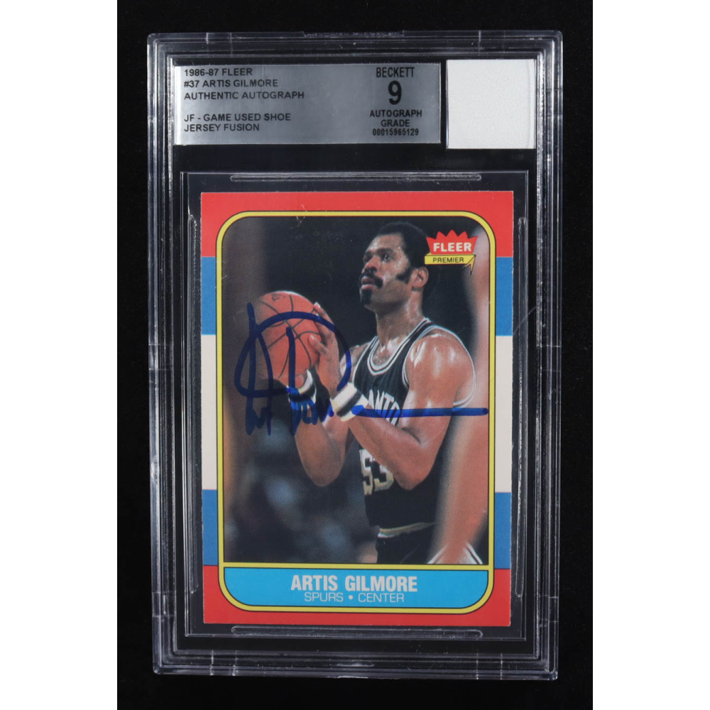 Artis Gilmore Signed 1986-87 Fleer Jersey Fusion Game Used Shoe Autograph #37 (Beckett | Autograph Grade BGS 9) at PristineAuction.com