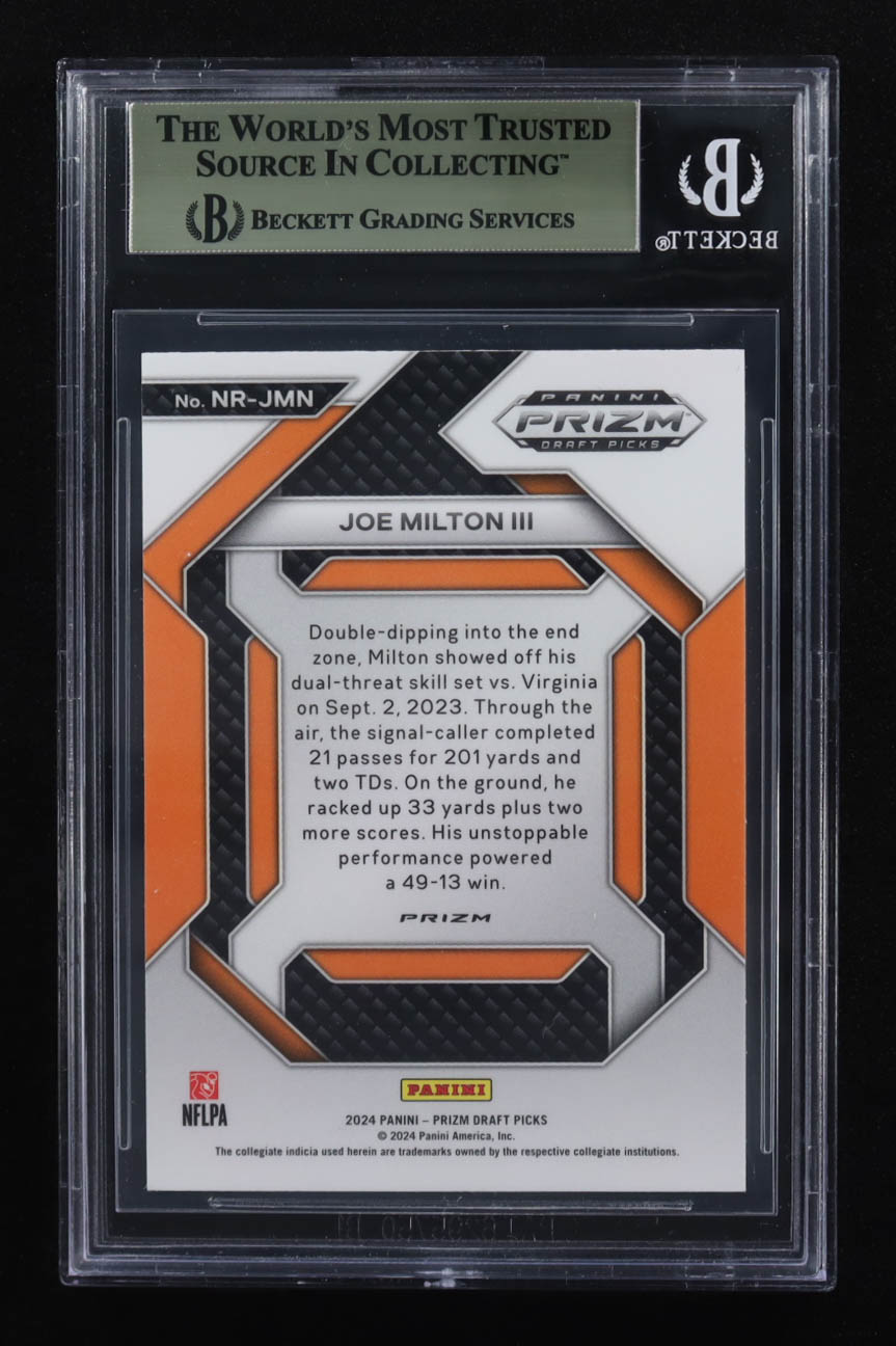 Joe Milton III 2024 Panini Prizm Draft Picks New Recruits Green #12 RC (BGS 9.5) at PristineAuction.com Joe Milton III 2024 Panini Prizm Draft Picks New Recruits Green #12 RC (BGS 9.5) at PristineAuction.com