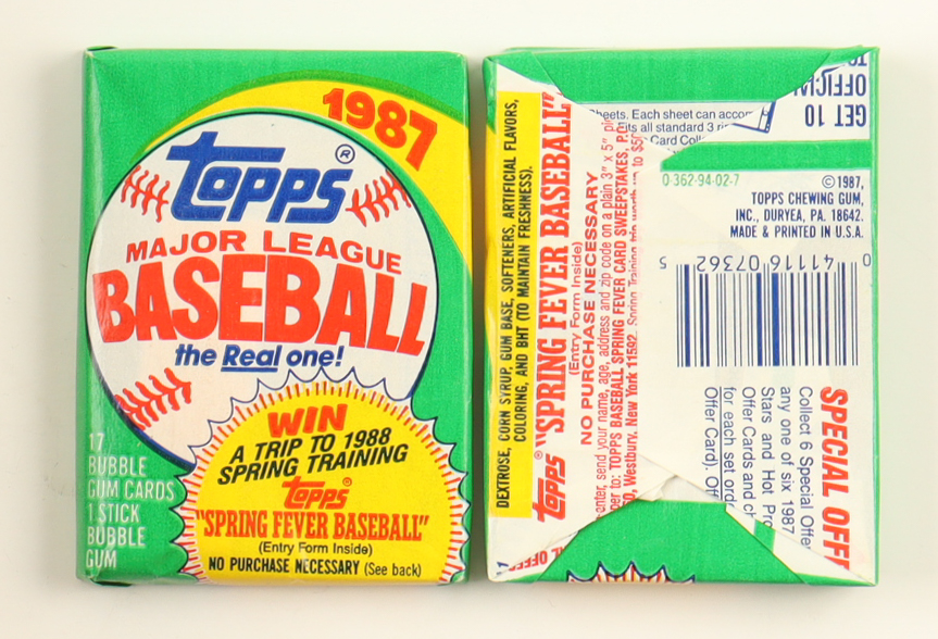 1987 Topps "The Real One" Bubble Gum Baseball Cards Box with (36) Packs at PristineAuction.com 1987 Topps "The Real One" Bubble Gum Baseball Cards Box with (36) Packs at PristineAuction.com