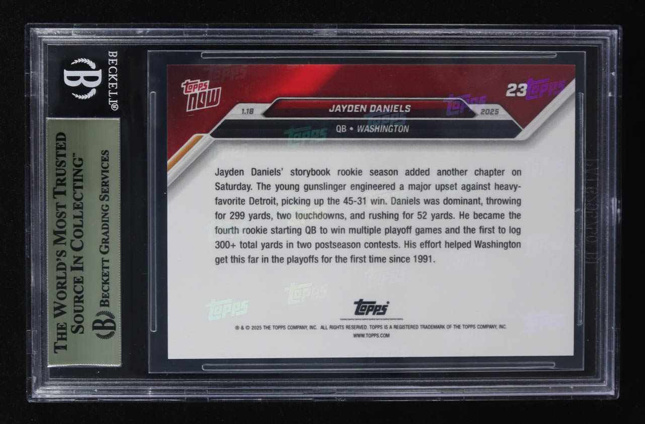 Jayden Daniels 2024 Topps Now #23 RC (BGS 9.5) at PristineAuction.com Jayden Daniels 2024 Topps Now #23 RC (BGS 9.5) at PristineAuction.com
