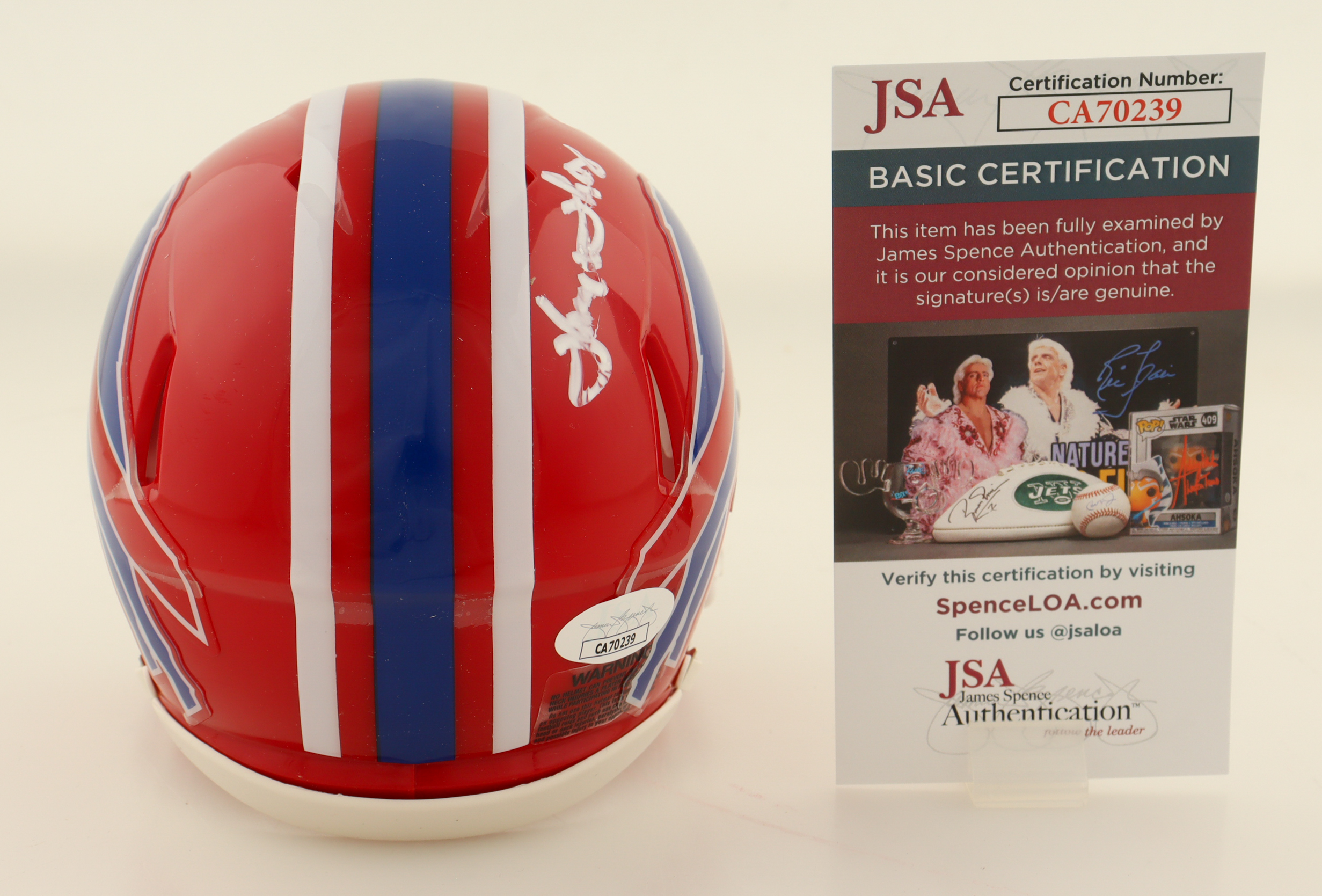 Thurman Thomas Signed Bills Speed Mini Helmet (JSA) at PristineAuction.com Thurman Thomas Signed Bills Speed Mini Helmet (JSA) at PristineAuction.com