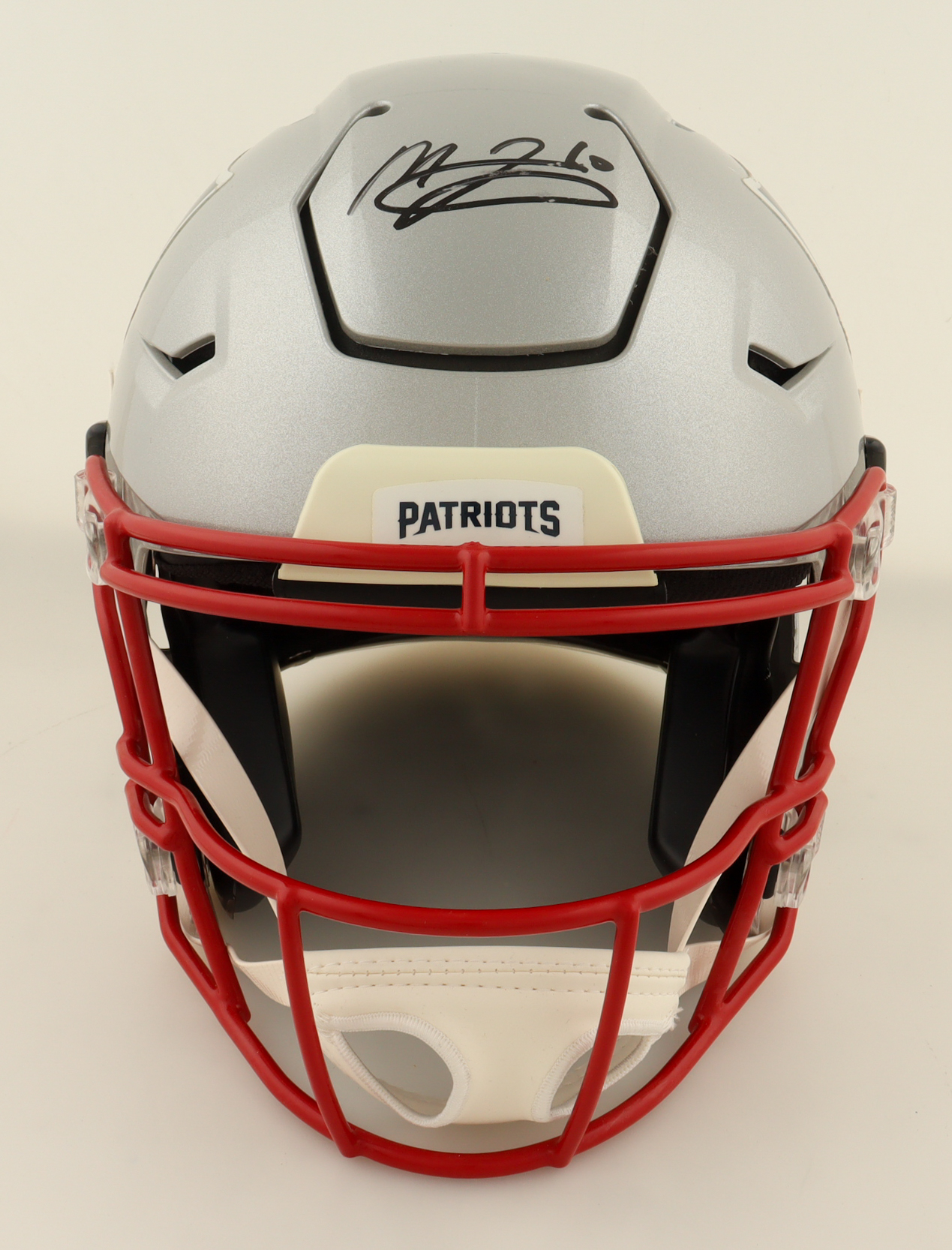 Mac Jones Signed Patriots Full-Size Authentic On-Field Speed Helmet (Beckett) at PristineAuction.com Mac Jones Signed Patriots Full-Size Authentic On-Field Speed Helmet (Beckett) at PristineAuction.com