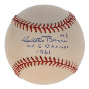 Clete Boyer Signed OAL Baseball Inscribed "W.S. Champs 1961" (JSA) at PristineAuction.com Clete Boyer Signed OAL Baseball Inscribed "W.S. Champs 1961" (JSA) at PristineAuction.com