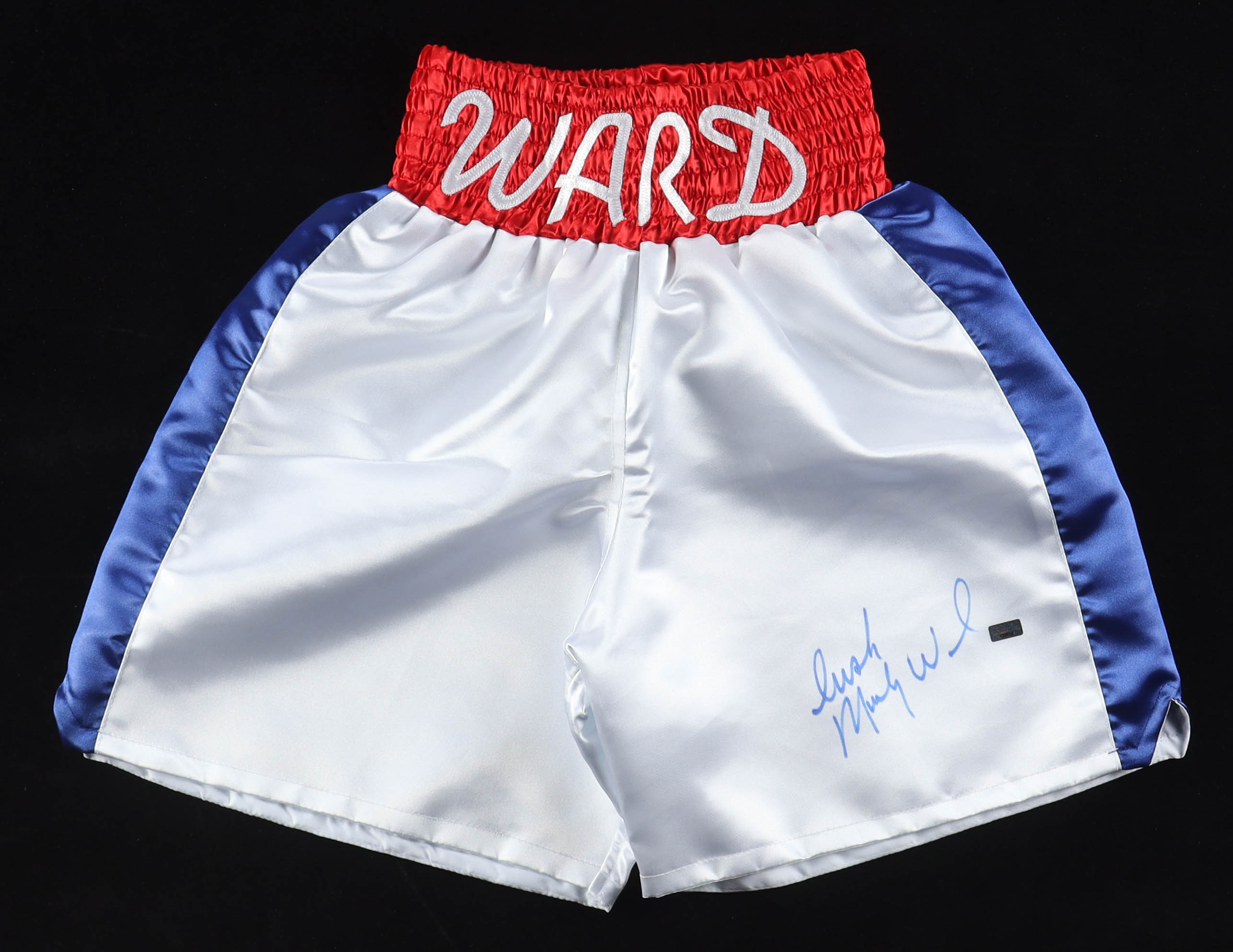 "Irish" Micky Ward Signed Boxing Trunks (New England Picture) at PristineAuction.com "Irish" Micky Ward Signed Boxing Trunks (New England Picture) at PristineAuction.com