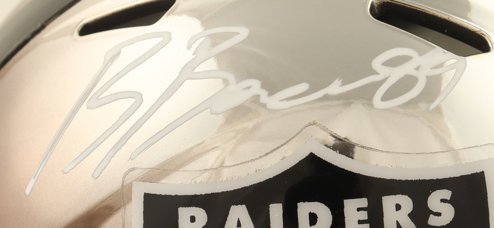Brock Bowers Signed Raiders Chrome Alternate Speed Mini Helmet (Beckett) at PristineAuction.com Brock Bowers Signed Raiders Chrome Alternate Speed Mini Helmet (Beckett) at PristineAuction.com