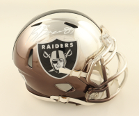 Brock Bowers Signed Raiders Chrome Alternate Speed Mini Helmet (Beckett) at PristineAuction.com
