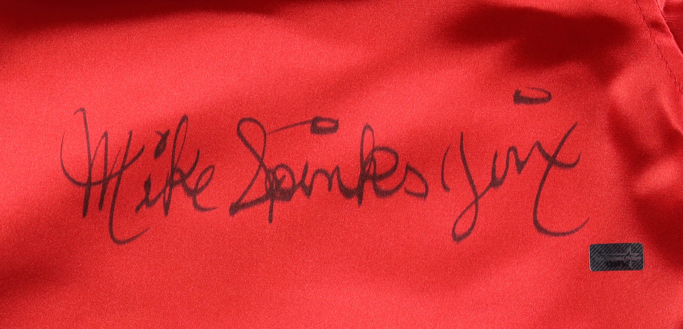 Michael Spinks "Jinx" Signed Boxing Shorts (New England Picture) at PristineAuction.com Michael Spinks "Jinx" Signed Boxing Shorts (New England Picture) at PristineAuction.com