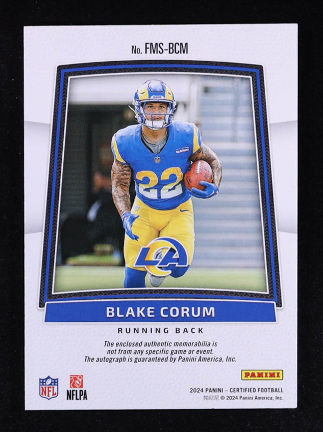 Blake Corum 2024 Certified Freshman Fabric Mirror Signatures Teal #11 #03/49 RC at PristineAuction.com Blake Corum 2024 Certified Freshman Fabric Mirror Signatures Teal #11 #03/49 RC at PristineAuction.com