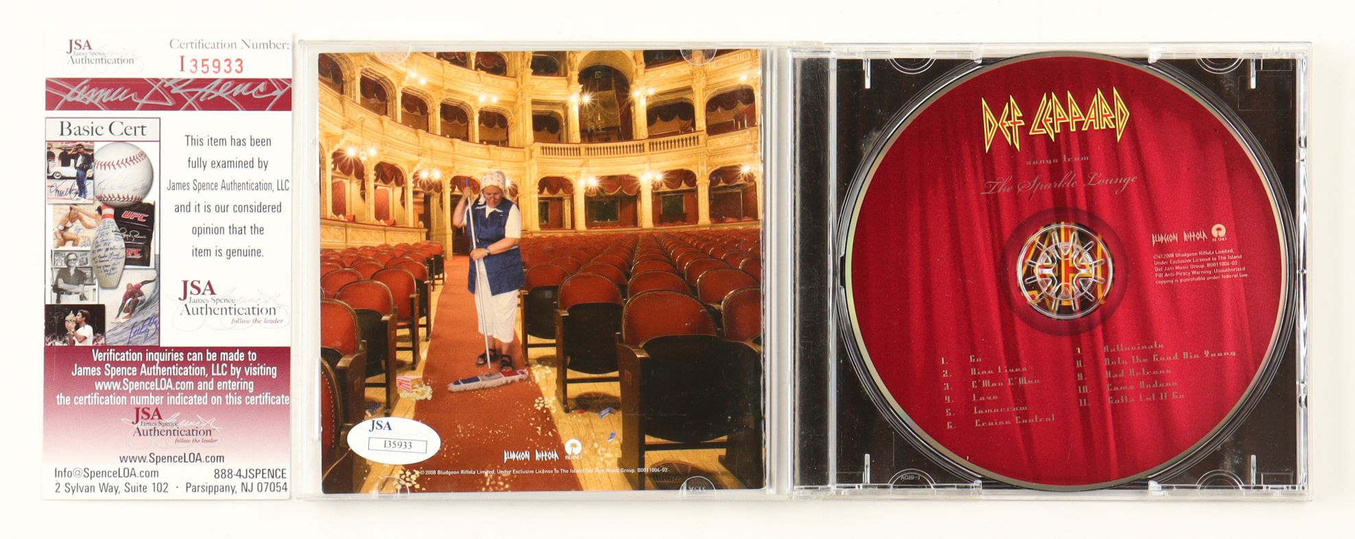 Def Leppard "Songs From the Sparkle Lounge" CD Album Cover Band-Signed by (5) with Joe Elliott, Rick Savage (JSA) at PristineAuction.com Def Leppard "Songs From the Sparkle Lounge" CD Album Cover Band-Signed by (5) with Joe Elliott, Rick Savage (JSA) at PristineAuction.com