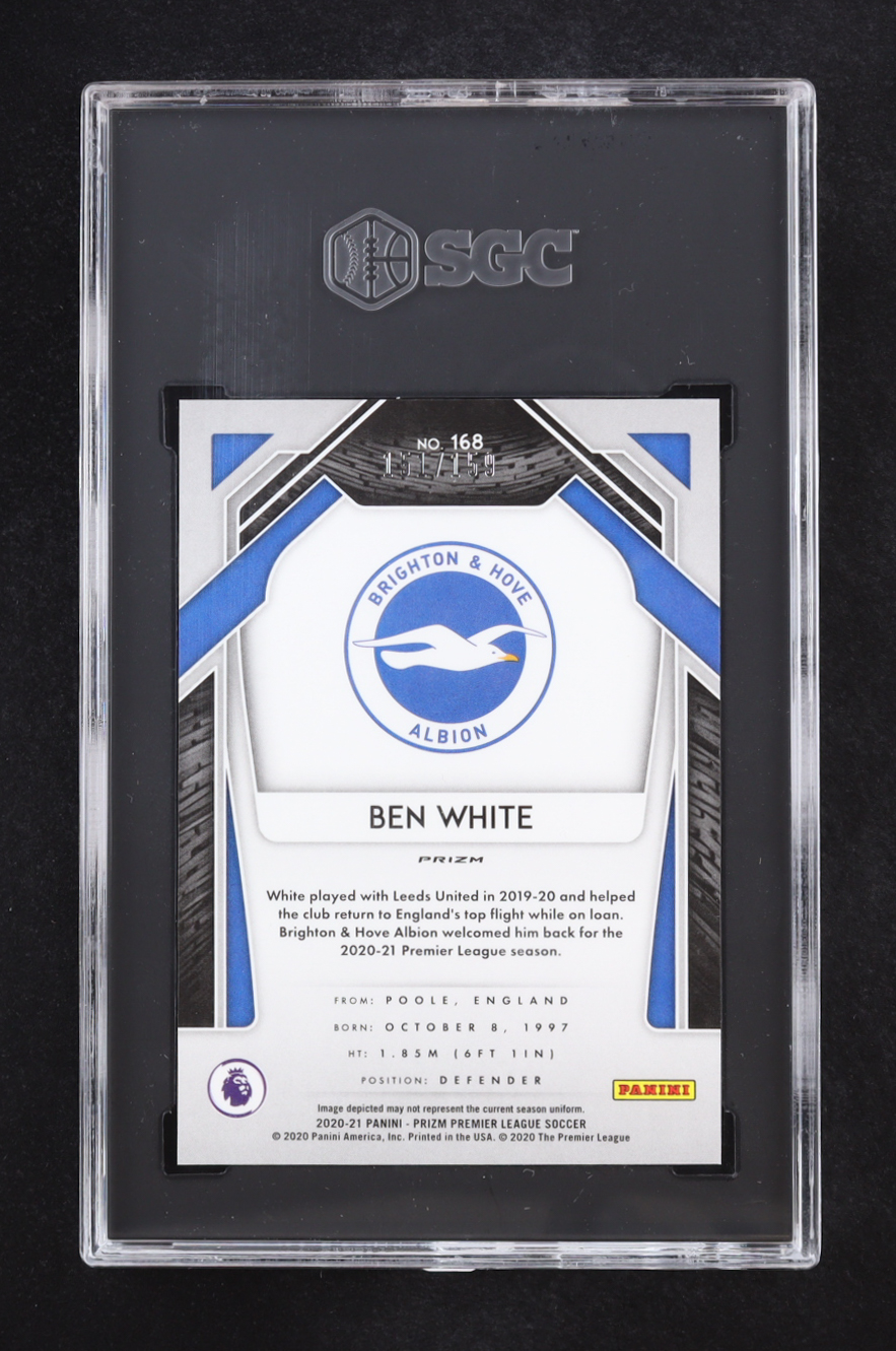 Ben White 2020-21 Panini Prizm English Premier League Prizms Red Mosaic #168 RC #151/159 (SGC 10) at PristineAuction.com Ben White 2020-21 Panini Prizm English Premier League Prizms Red Mosaic #168 RC #151/159 (SGC 10) at PristineAuction.com