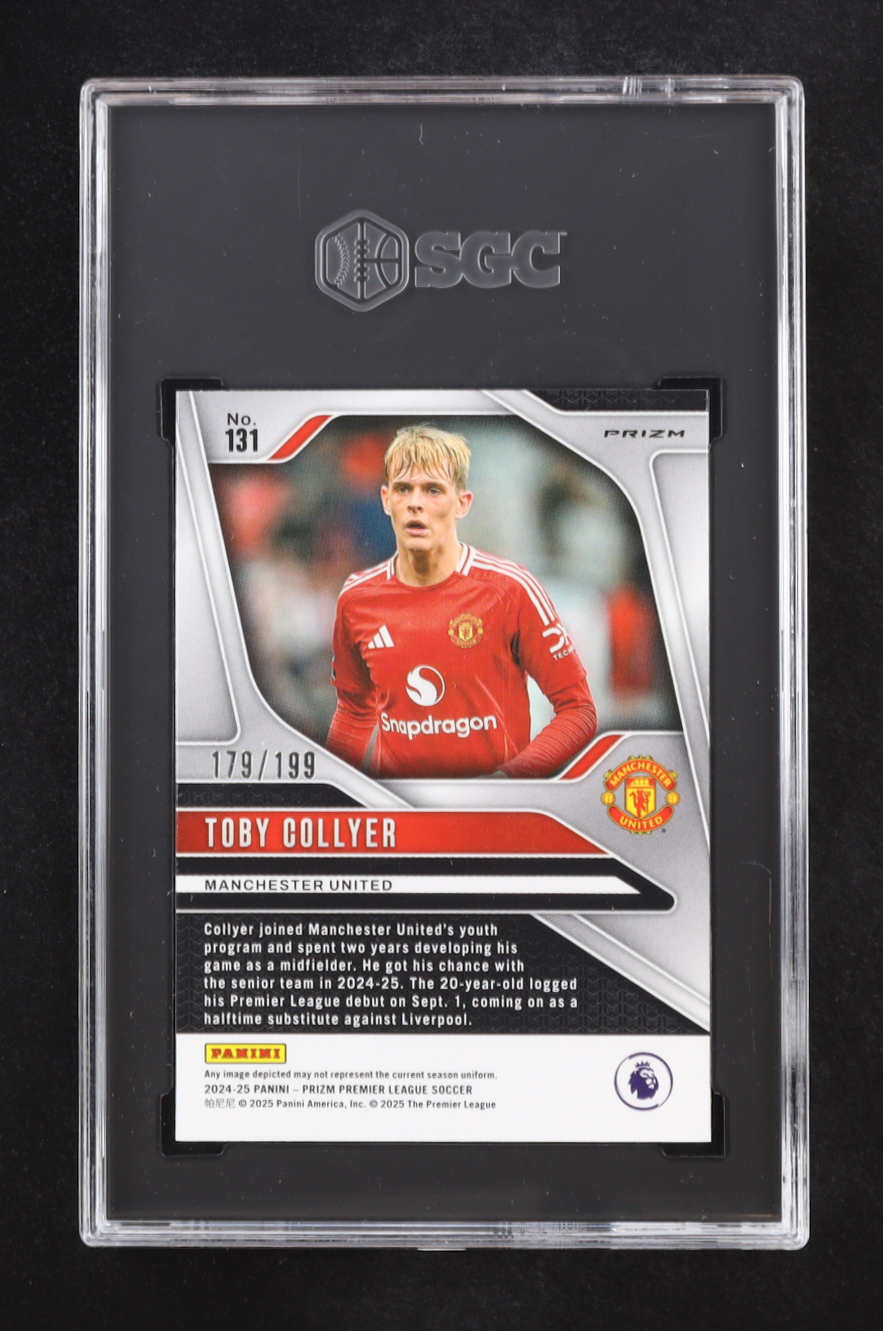 Toby Collyer 2024-25 Panini Prizm English Premier League Prizms Red #131 RC #179/199 (SGC 10) at PristineAuction.com Toby Collyer 2024-25 Panini Prizm English Premier League Prizms Red #131 RC #179/199 (SGC 10) at PristineAuction.com