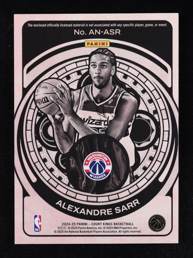 Alexandre Sarr 2024-25 Court Kings Art Nouveau Jerseys #18 RC at PristineAuction.com Alexandre Sarr 2024-25 Court Kings Art Nouveau Jerseys #18 RC at PristineAuction.com
