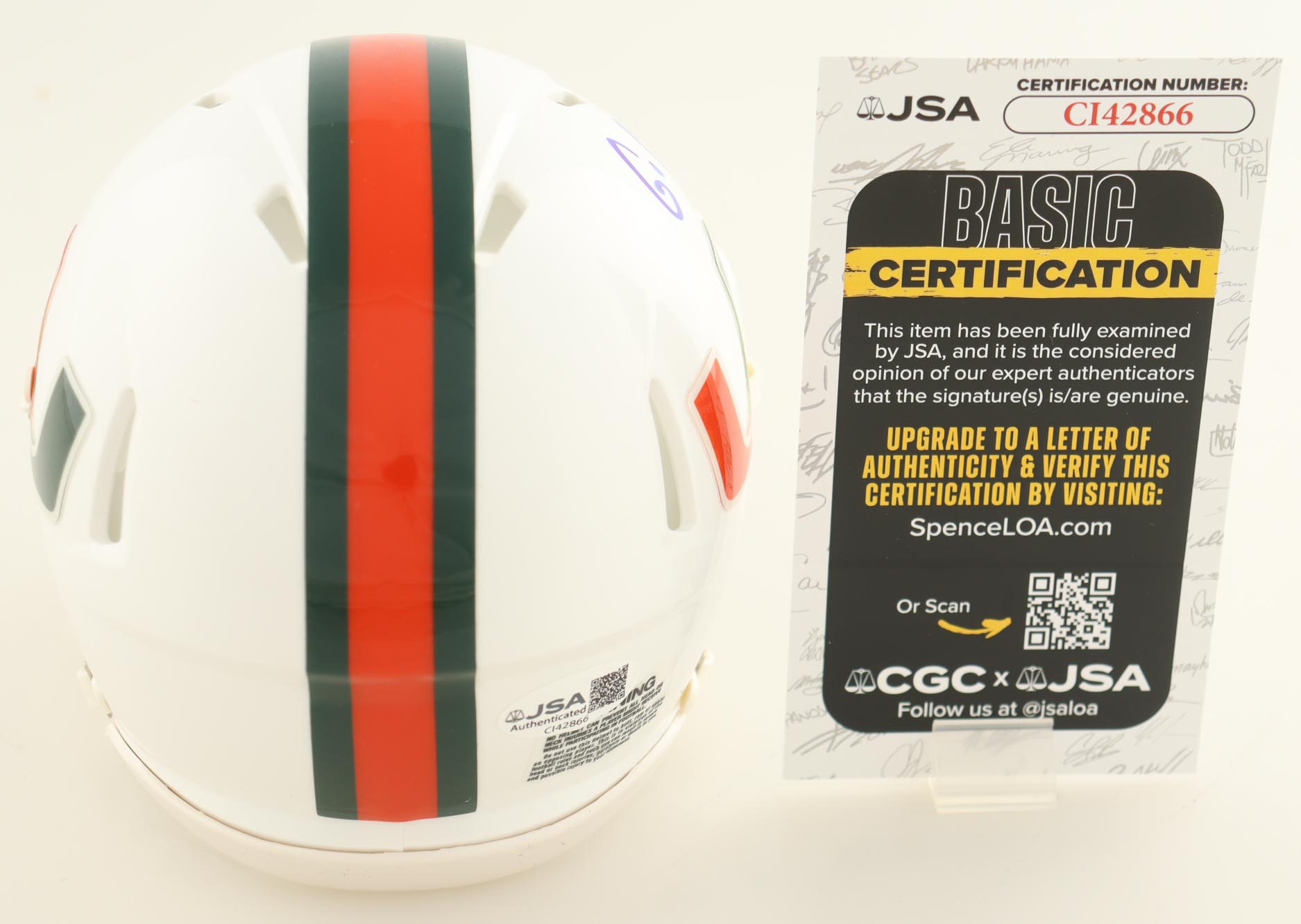 Mario Cristobal Signed Miami Hurricanes Speed Mini Helmet Inscribed "Go Canes!" (JSA) at PristineAuction.com Mario Cristobal Signed Miami Hurricanes Speed Mini Helmet Inscribed "Go Canes!" (JSA) at PristineAuction.com