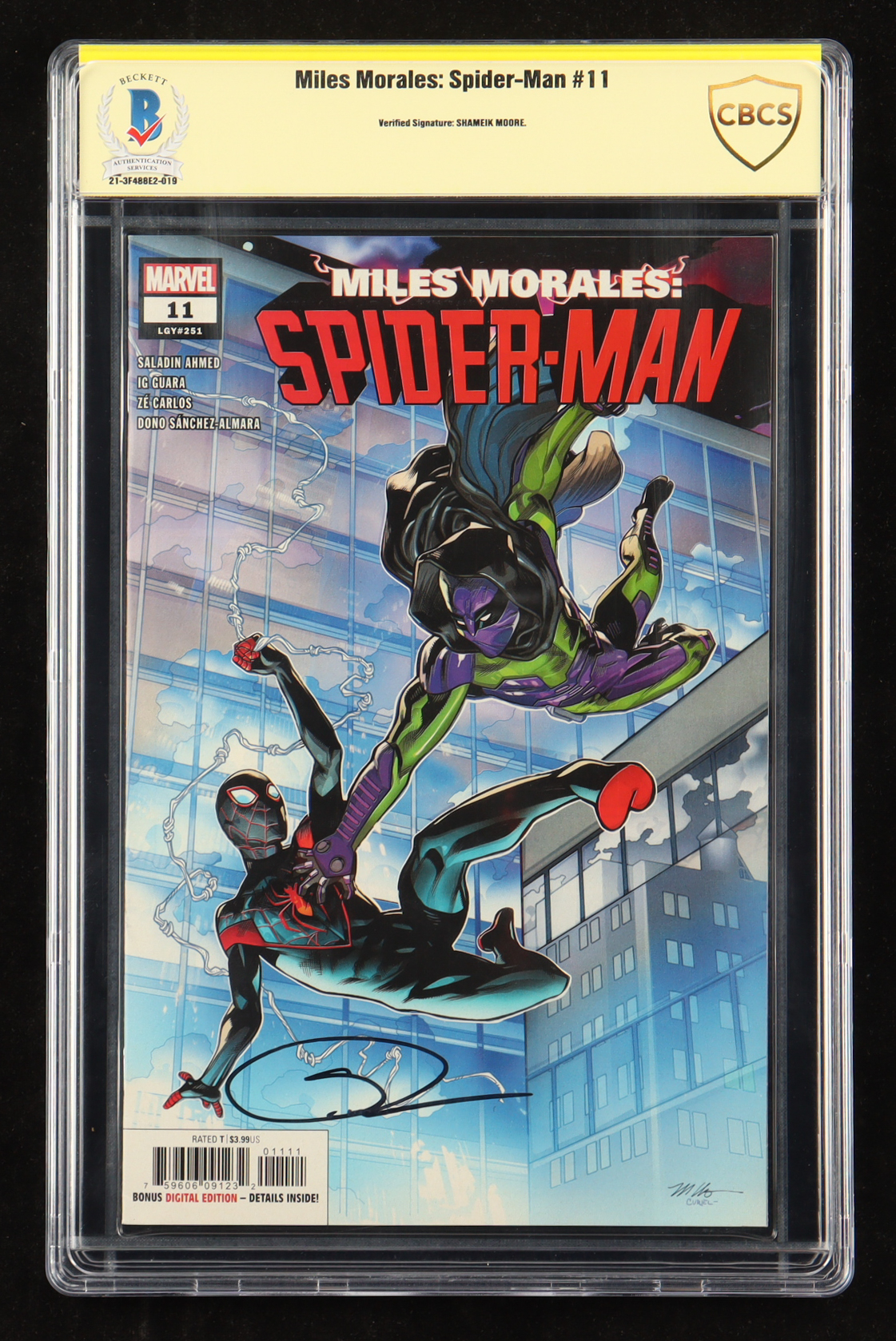 Shameik Moore Signed 2019 "Miles Morales: Spider-Man" Issue #11 Marvel Comic Book (CBCS) at PristineAuction.com Shameik Moore Signed 2019 "Miles Morales: Spider-Man" Issue #11 Marvel Comic Book (CBCS) at PristineAuction.com